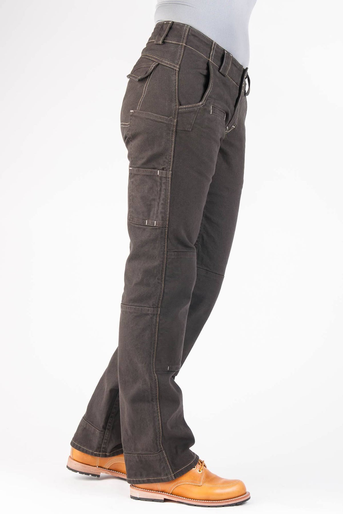 Dark Brown Canvas Work Pants O3443