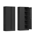 Black 71 inch Metal Storage Cabinet with 2 Doors and 4 Adjustable Shelves L480