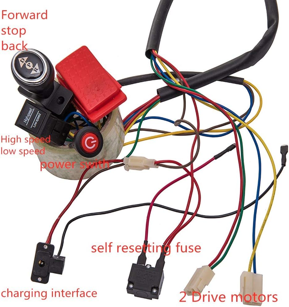 12V DIY Modified Wires Remote Control Circuit Board Wires Switch Gearbox with Motors Electric Ride On Car Accessories Pack of 2 N729