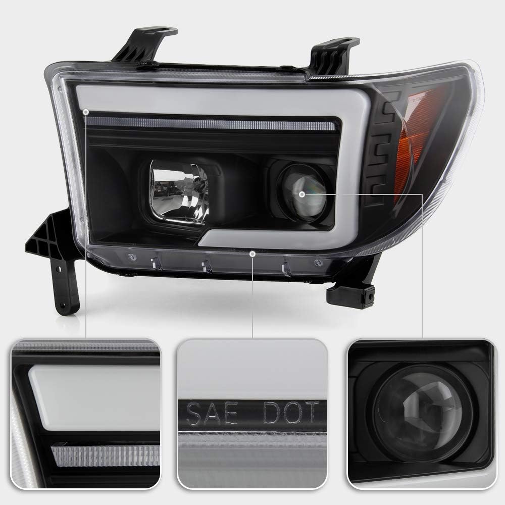 Black LED Projector Headlights W979