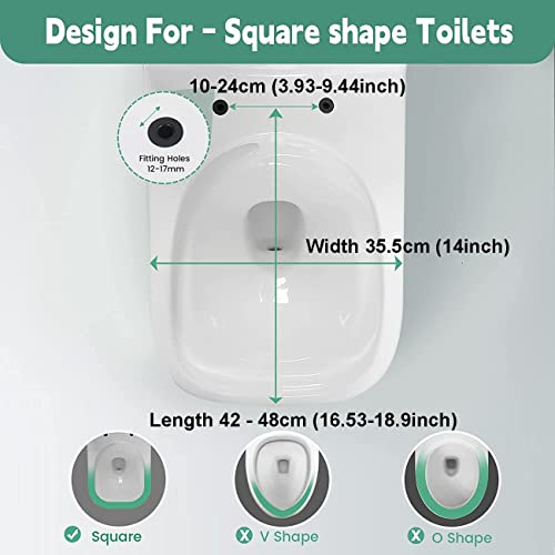 White Square Soft Close Toilet Seat with Quick Release Hinges E314109