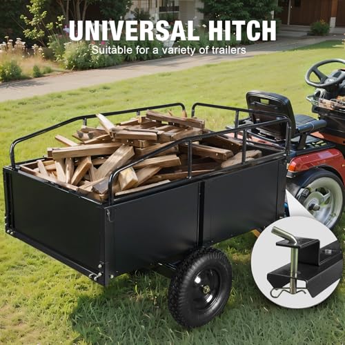 Heavy Duty Steel Dump Cart, 450lbs, 10 cu.ft Capacity V831
