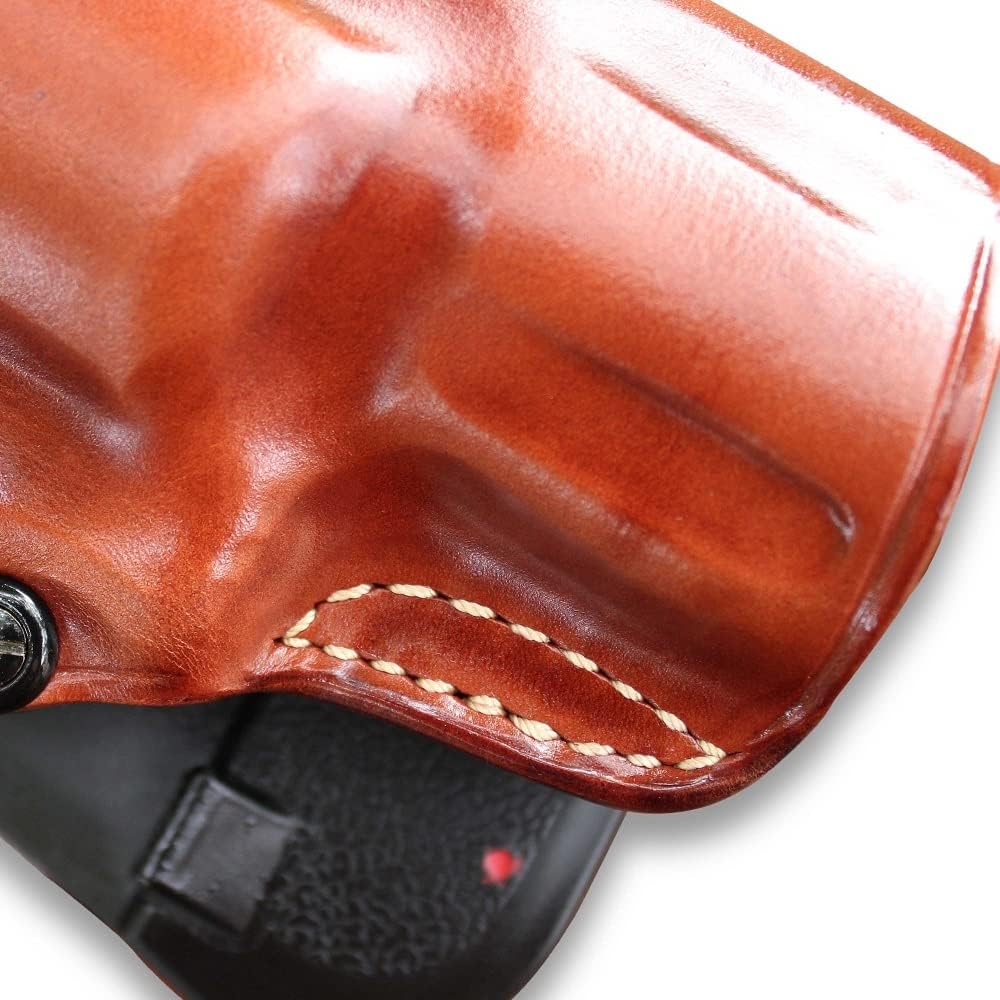 Brown Leather OWB Revolver Holster with Retention Strap for 2.5'' Barrel V5212