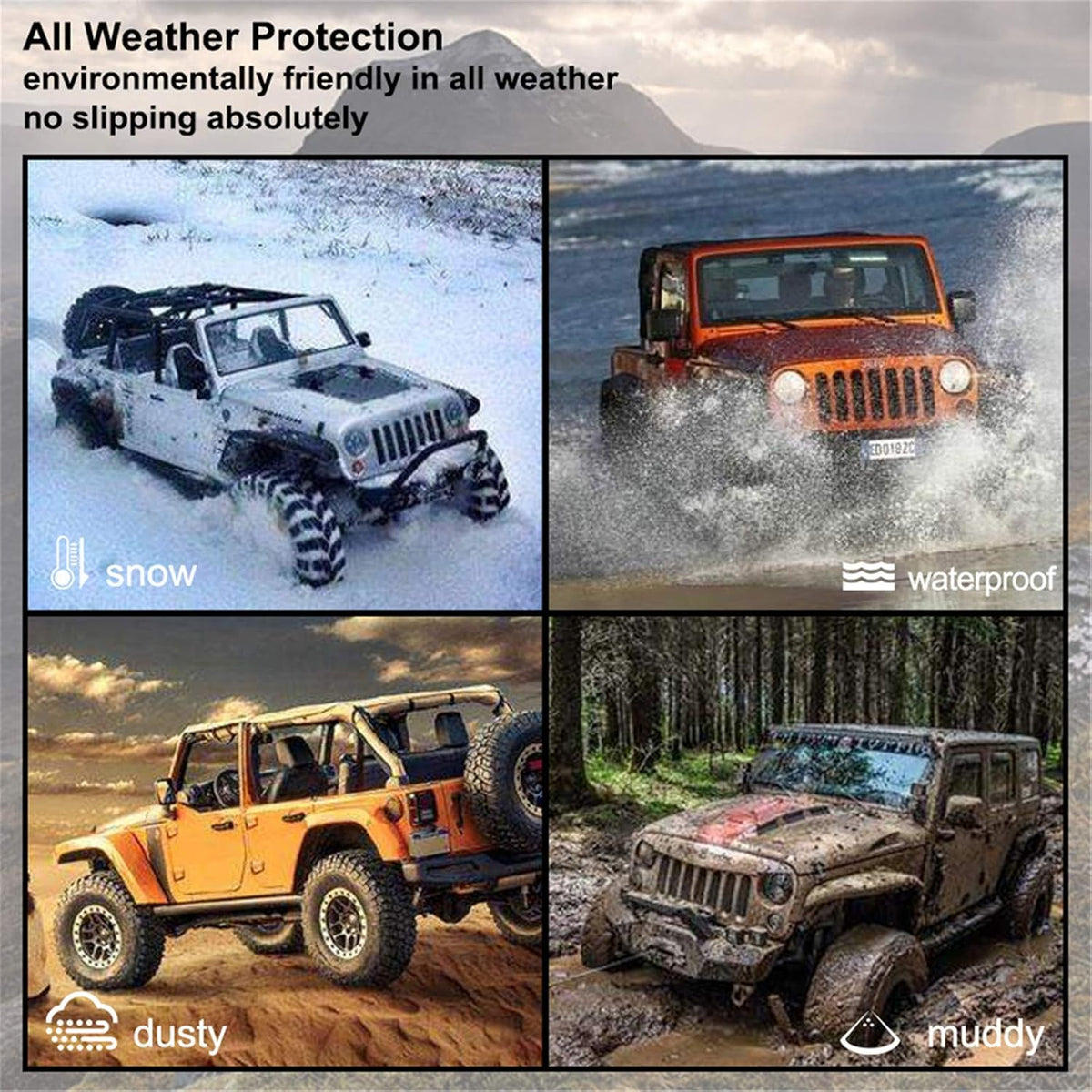 Cargo Mat Liner for 2015-2018 Wrangler JK 4 Door All Weather Rear Trunk Tray U309