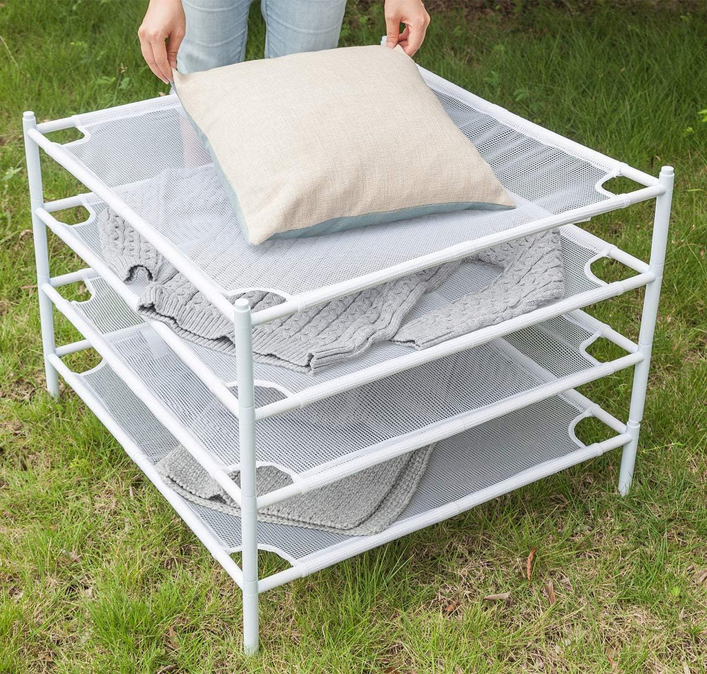 White 4-Pack Stackable Mesh Laundry Drying Rack S305371