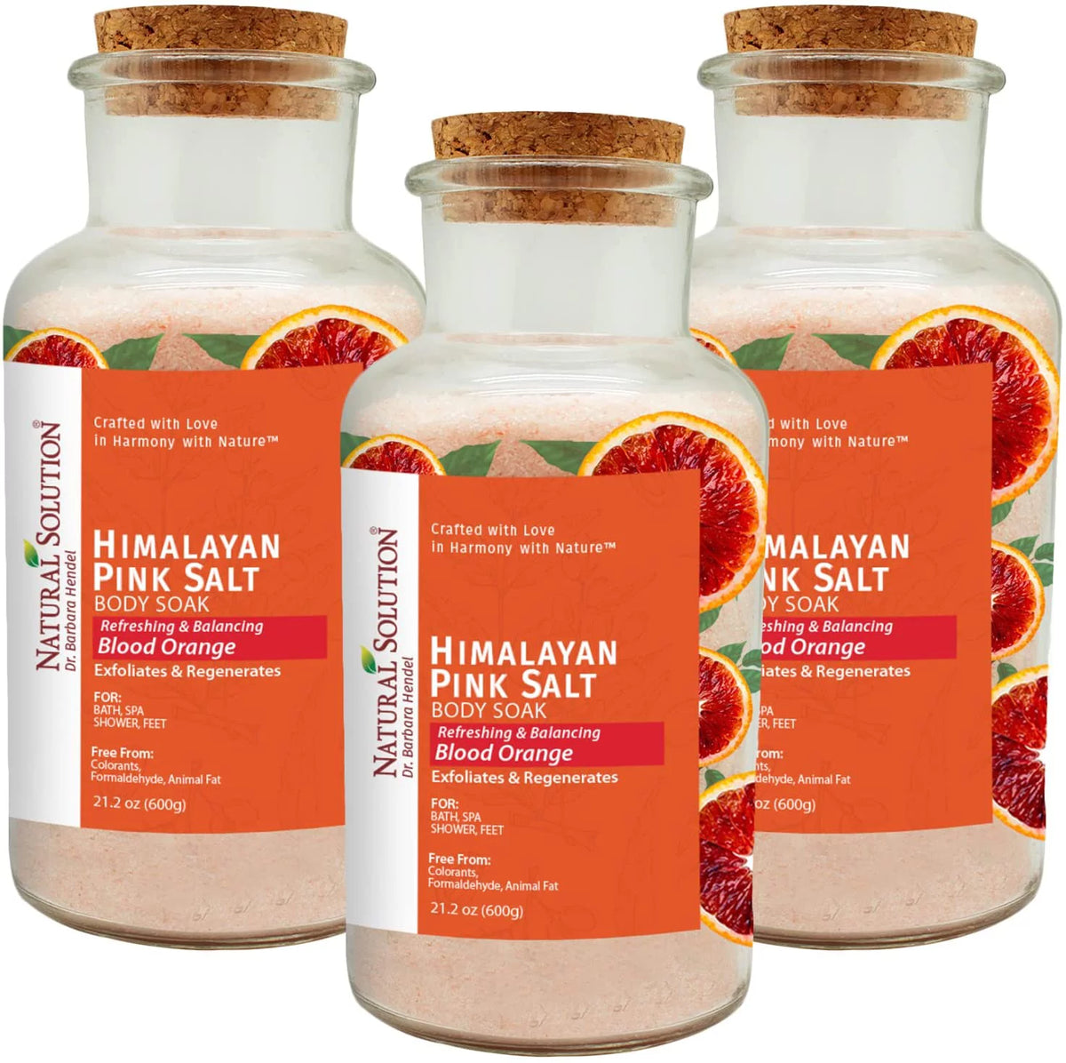 Natural Bath Soak Blood Orange & Pink Salt 21 oz 3 Pack B214058