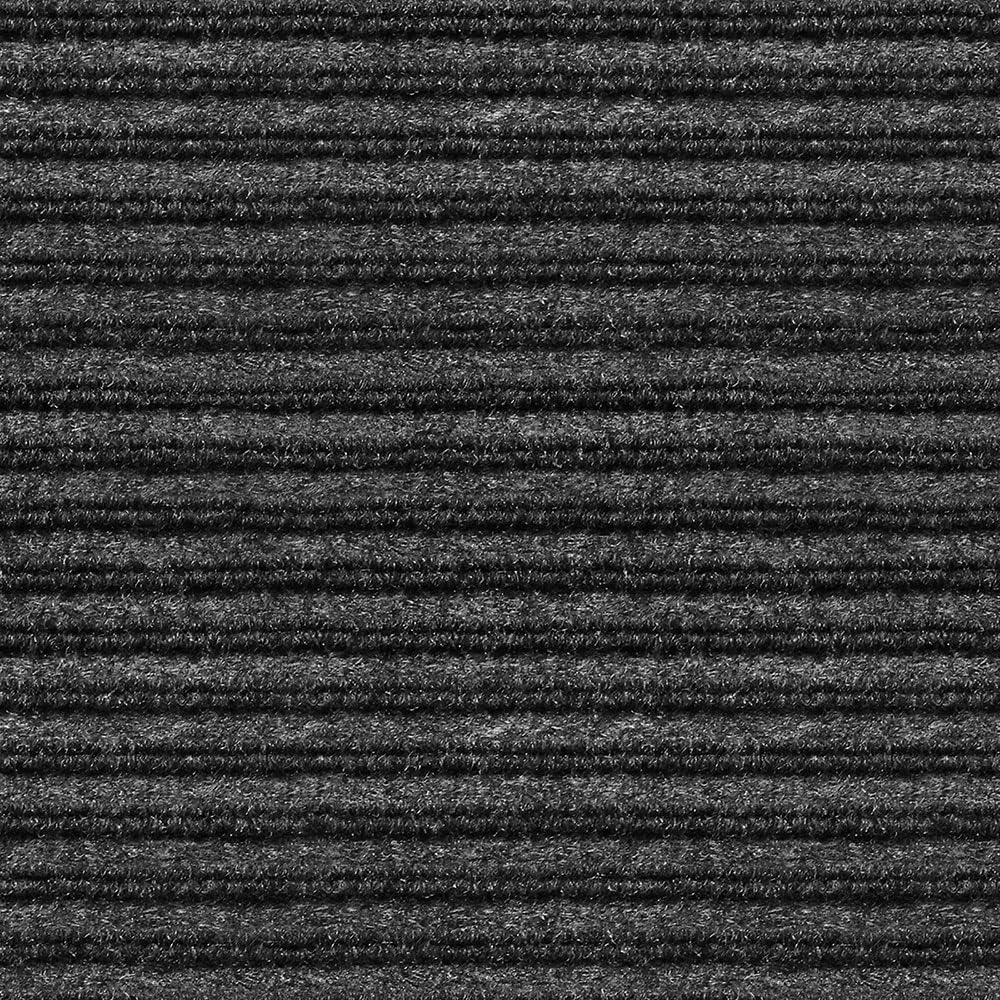 Smokey Black 3 Feet x 30 Feet Double-Ribbed Carpet Runner with Skid-Resistant Rubber Backing V475272