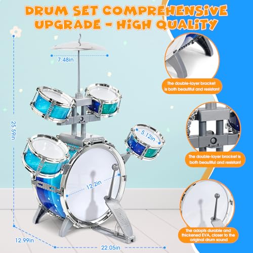 Kids Drum Set with 5 Pcs Drums E928