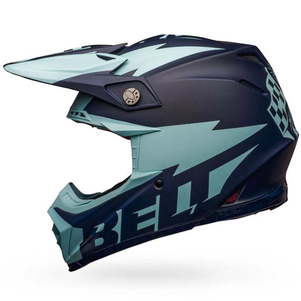 Matte Navy Light Blue Moto-9 Flex Helmet B104