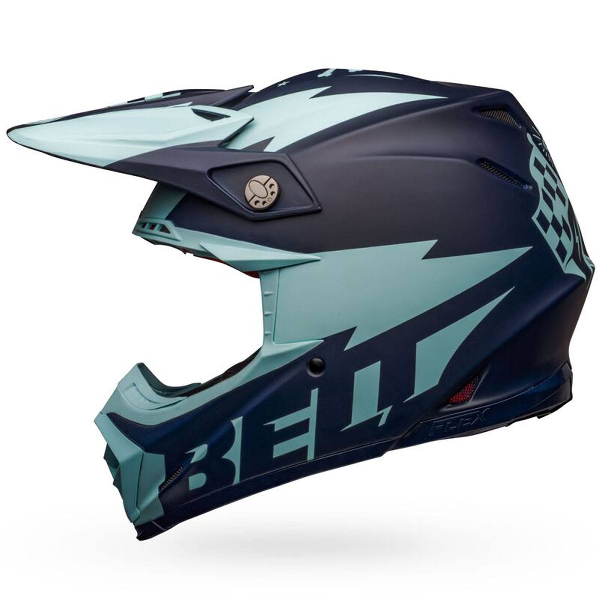 Matte Navy Light Blue Moto-9 Flex Helmet B104