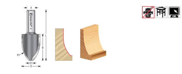 Carbide Tipped Cove Vertical Raised Panel 1-9/16 R x 1-1/8 M687688
