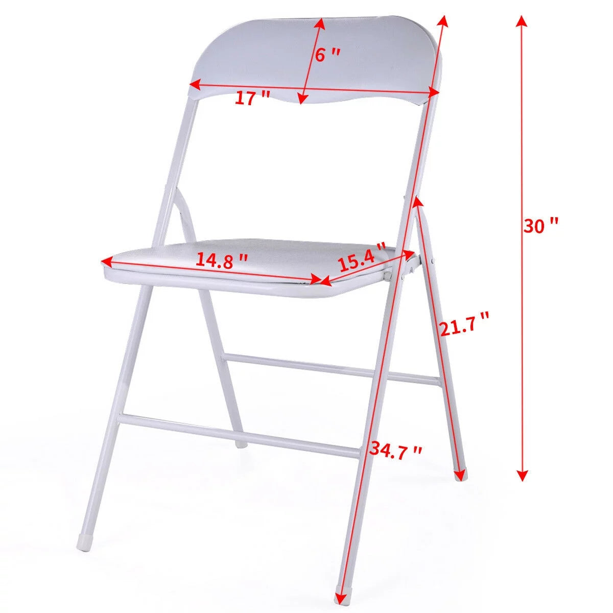 White Set of 4 Stackable Plastic Folding Chairs J192007
