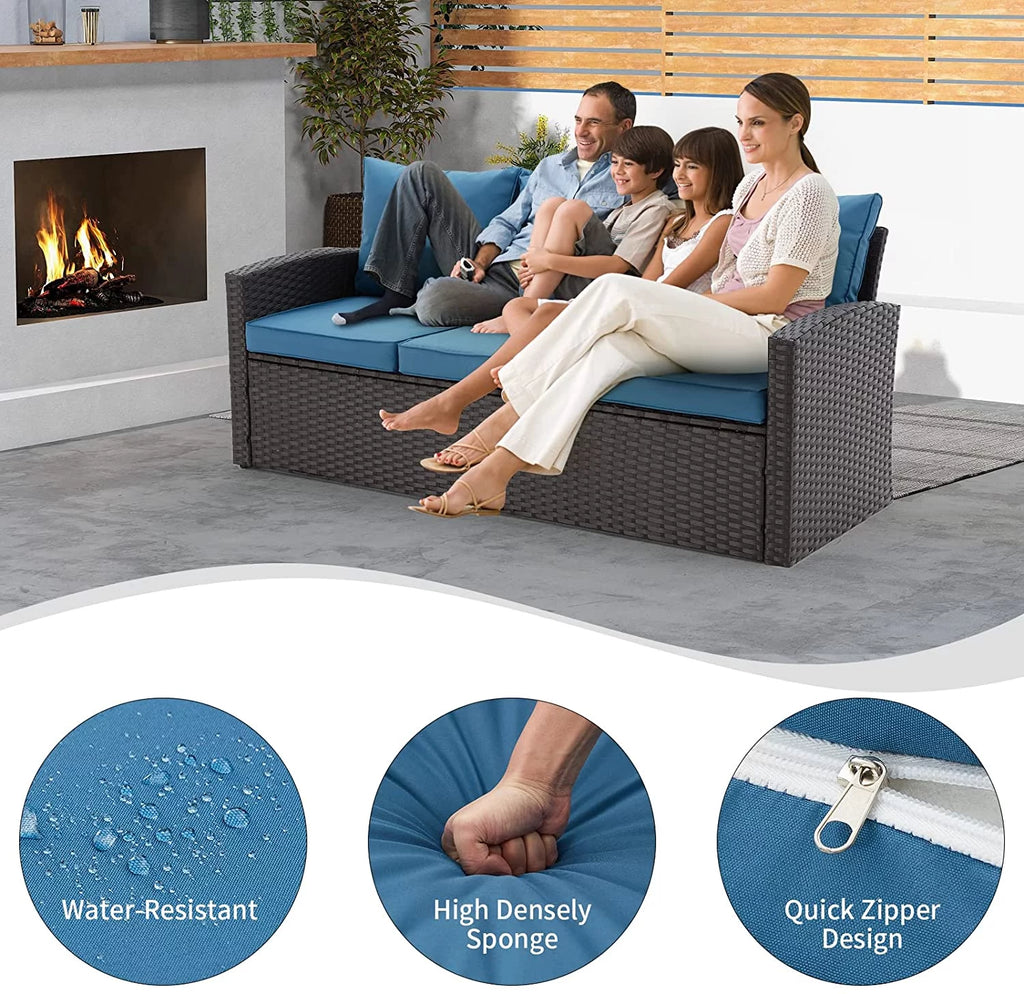 6 Pieces All Weather Wicker Rattan Patio Furniture Set G104393
