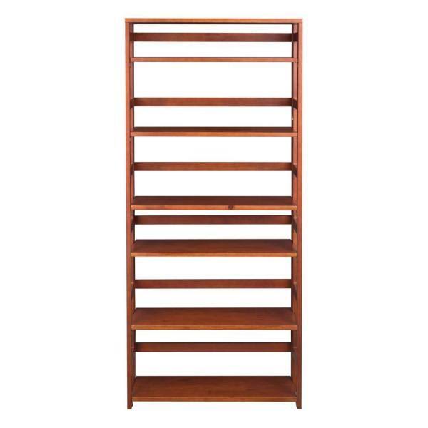 Cherry Wood 6-Shelf Standard Bookcase L319