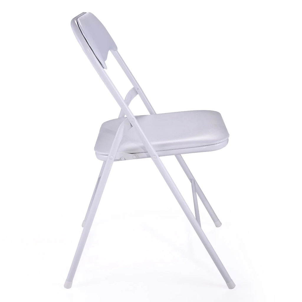 White Set of 4 Stackable Plastic Folding Chairs J192007