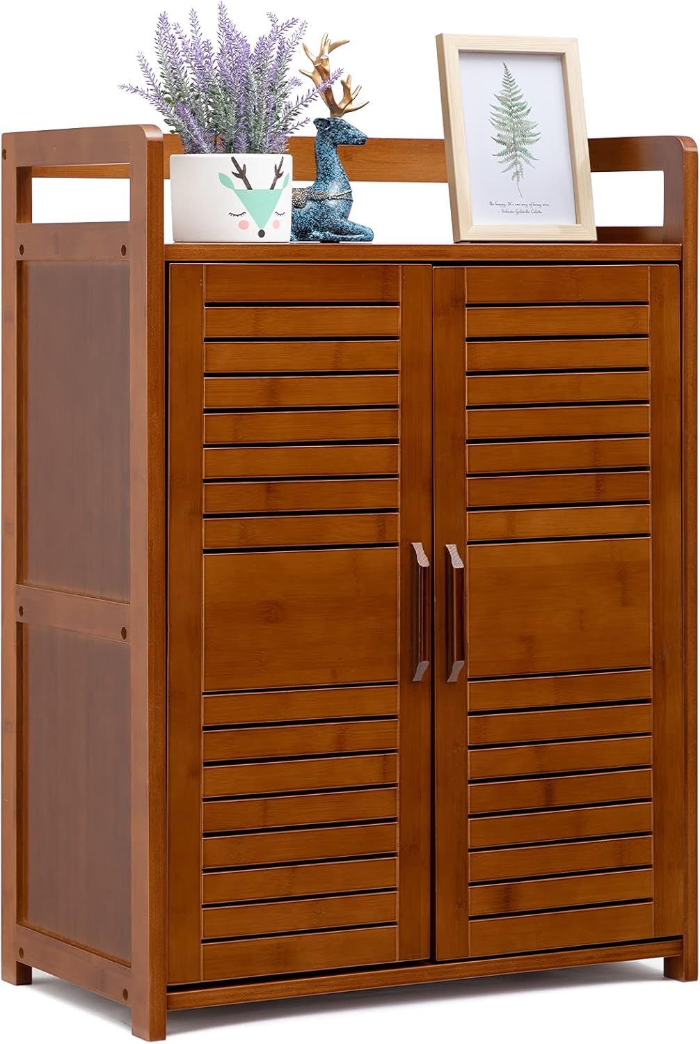 Bamboo Floor Storage Cabinet with 2 Doors U1495