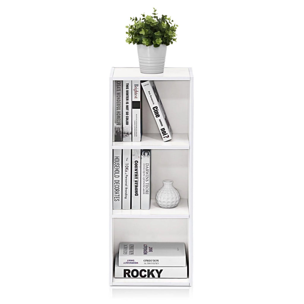 White Pink 3-Tier Engineered Wood Bookcase M1279