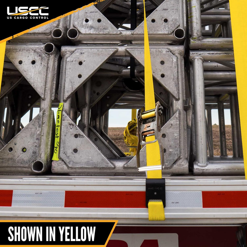 Yellow Ratchet Strap with Flat Hooks O4538