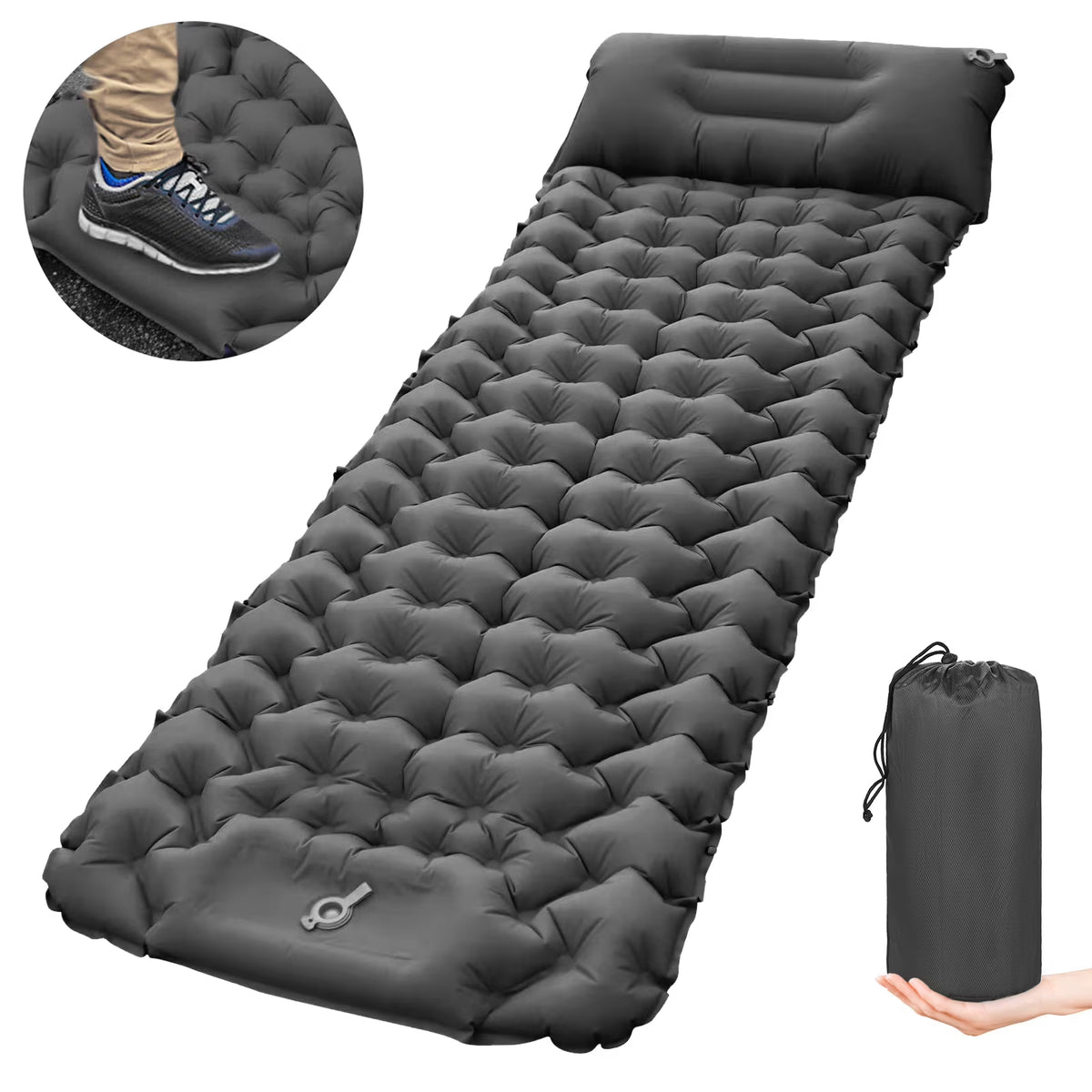 Ultralight Inflatable Camping Sleeping Pad with Built-in Pump V1478