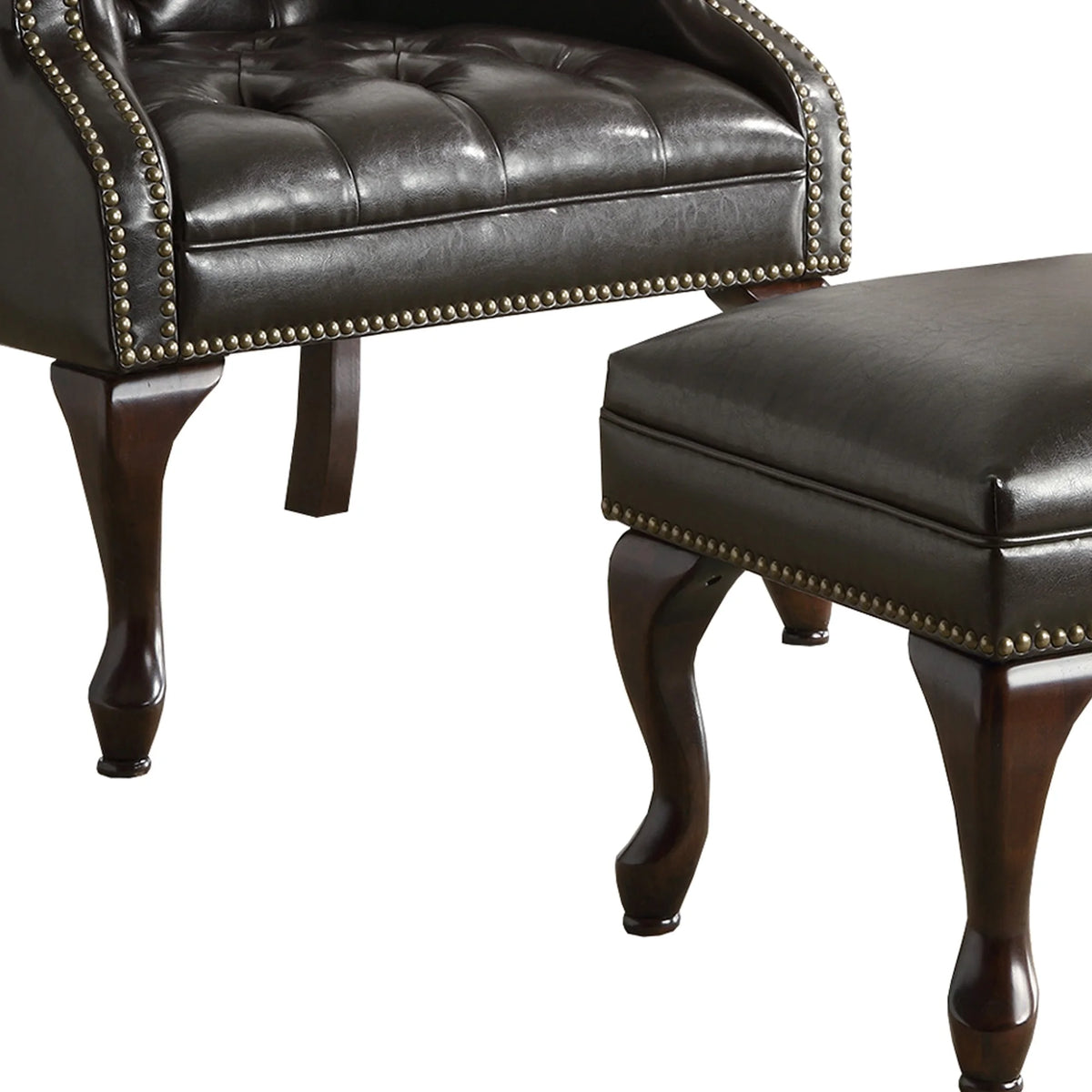 Black Accent Chair with Ottoman O4164
