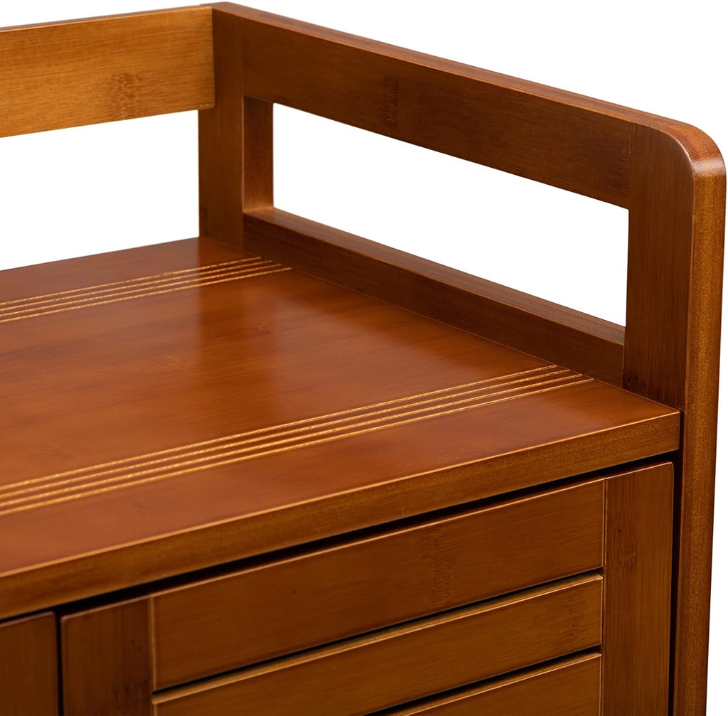 Bamboo Floor Storage Cabinet with 2 Doors U1495