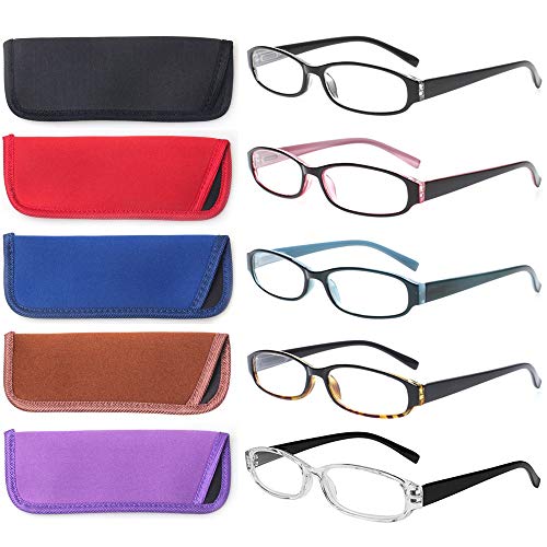 5 Pairs Spring Hinge Reading Glasses U912