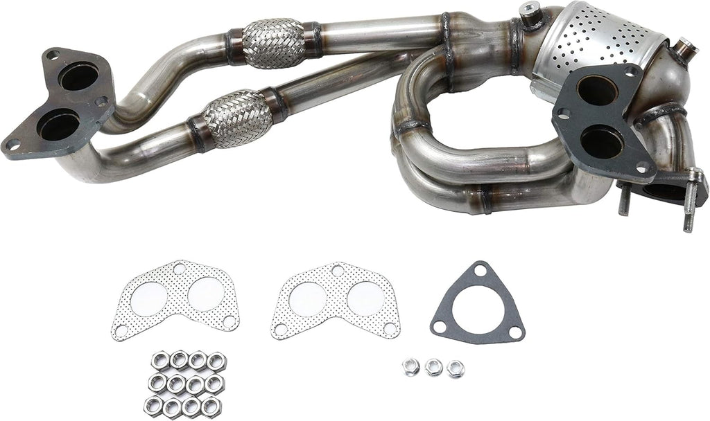 Front Catalytic Converter with 3 Gaskets, 3 Stud Bolts, 9 Nuts A654802