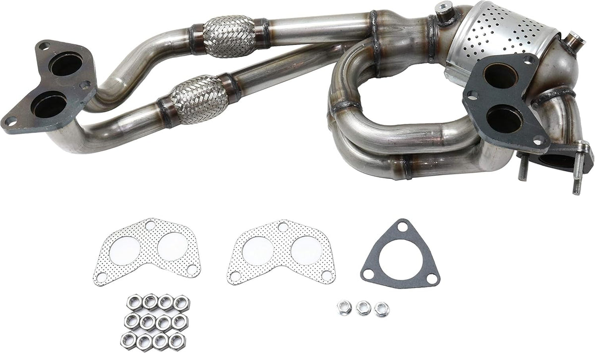 Front Catalytic Converter with 3 Gaskets, 3 Stud Bolts, 9 Nuts A654802
