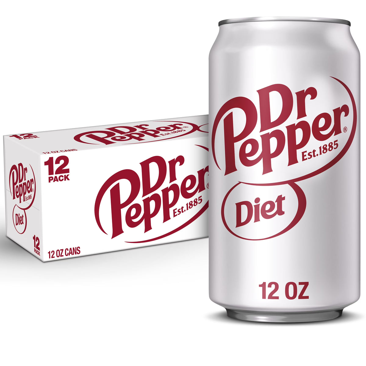 12 Pack Cans Diet Dr Pepper Soda Pop A825