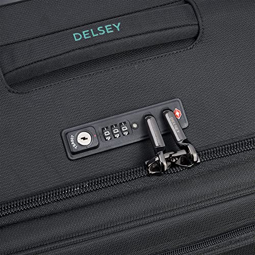 Black Softside Expandable Luggage with Spinner Wheels, Carry on 20 Inch F801896