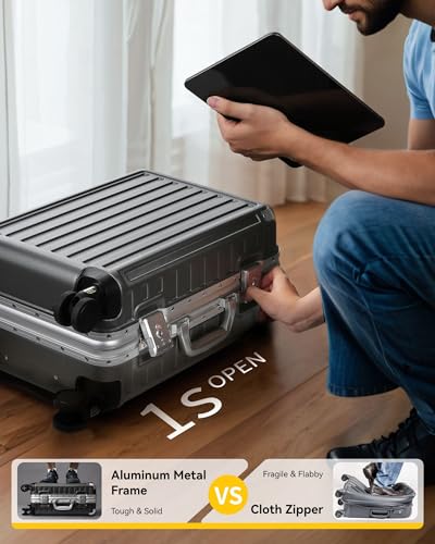 20 Inch Aluminum Frame Polycarbonate Hard Shell Carry On Suitcase U3989