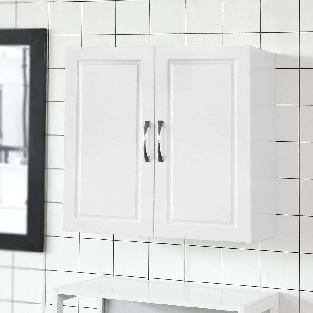 White Wall Cabinet with Shelf Pack of 2 F48402