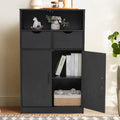 Black Storage Cabinet with 2 Drawers and 2 Shelves S76513
