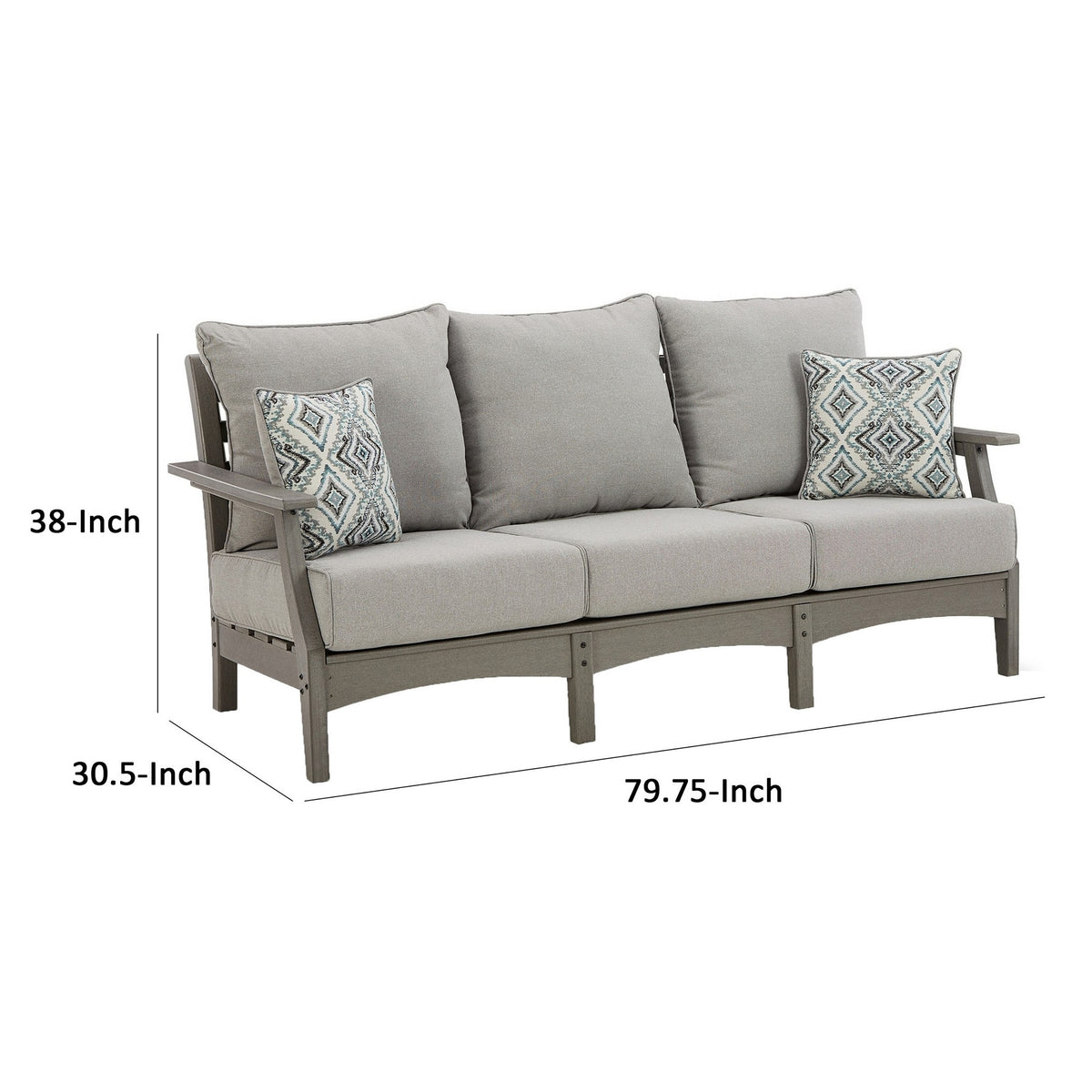 Gray Polyester Fabric Outdoor Sofa A65376