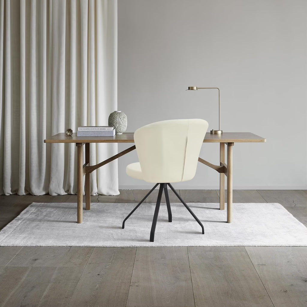 Milk White 360° Swivel PU Vanity Chair T96774