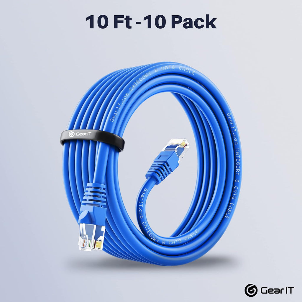 Cat 6 Ethernet Cable 1.5 ft 50-Pack Blue S365