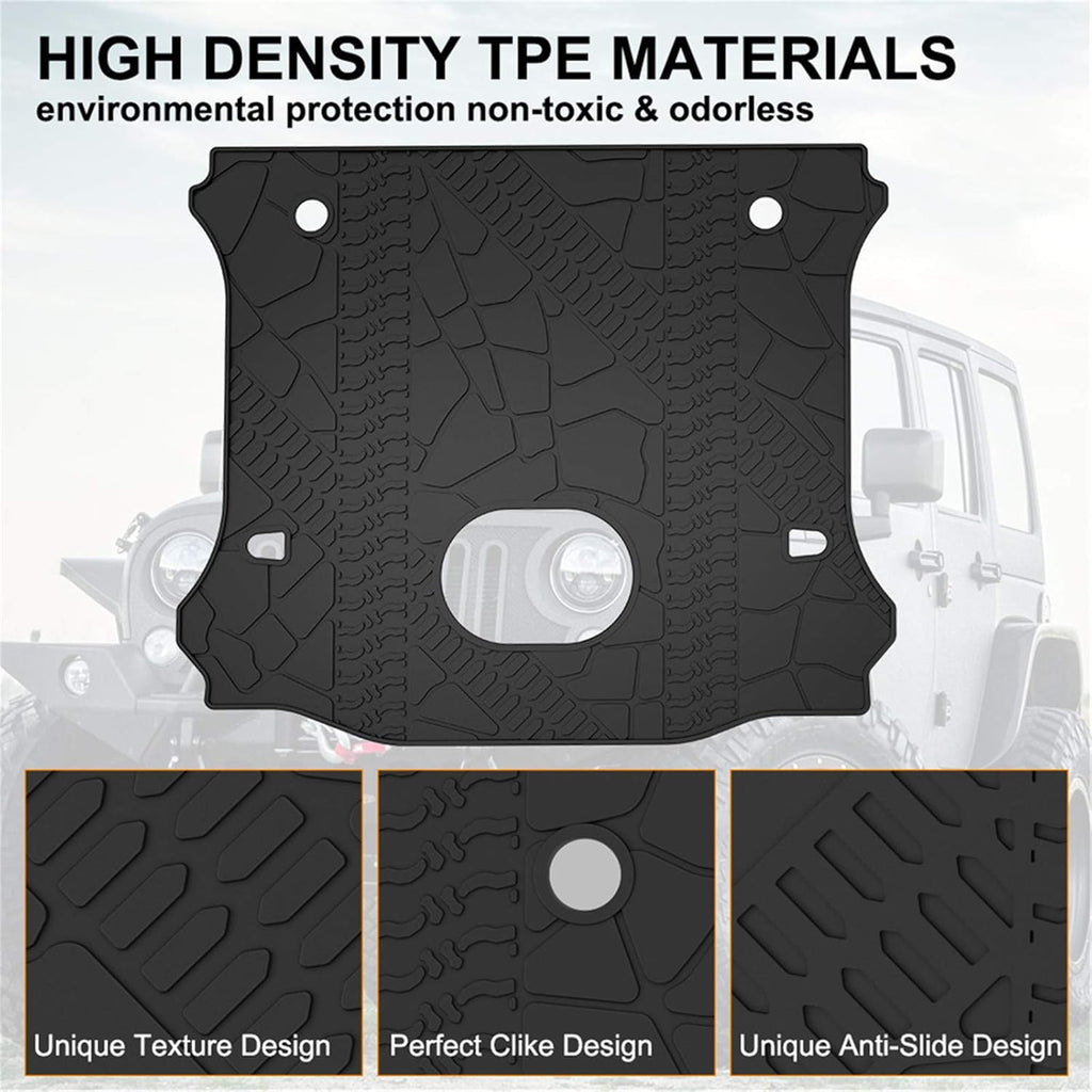 Cargo Mat Liner for 2015-2018 Wrangler JK 4 Door All Weather Rear Trunk Tray U309