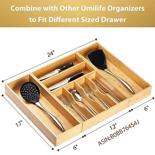 2.5" High Bamboo Drawer Organizer Storage Boxes J9309