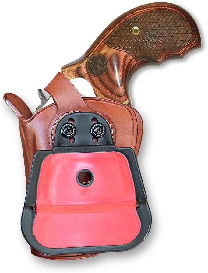 Brown Leather OWB Revolver Holster with Retention Strap for 2.5'' Barrel V5212
