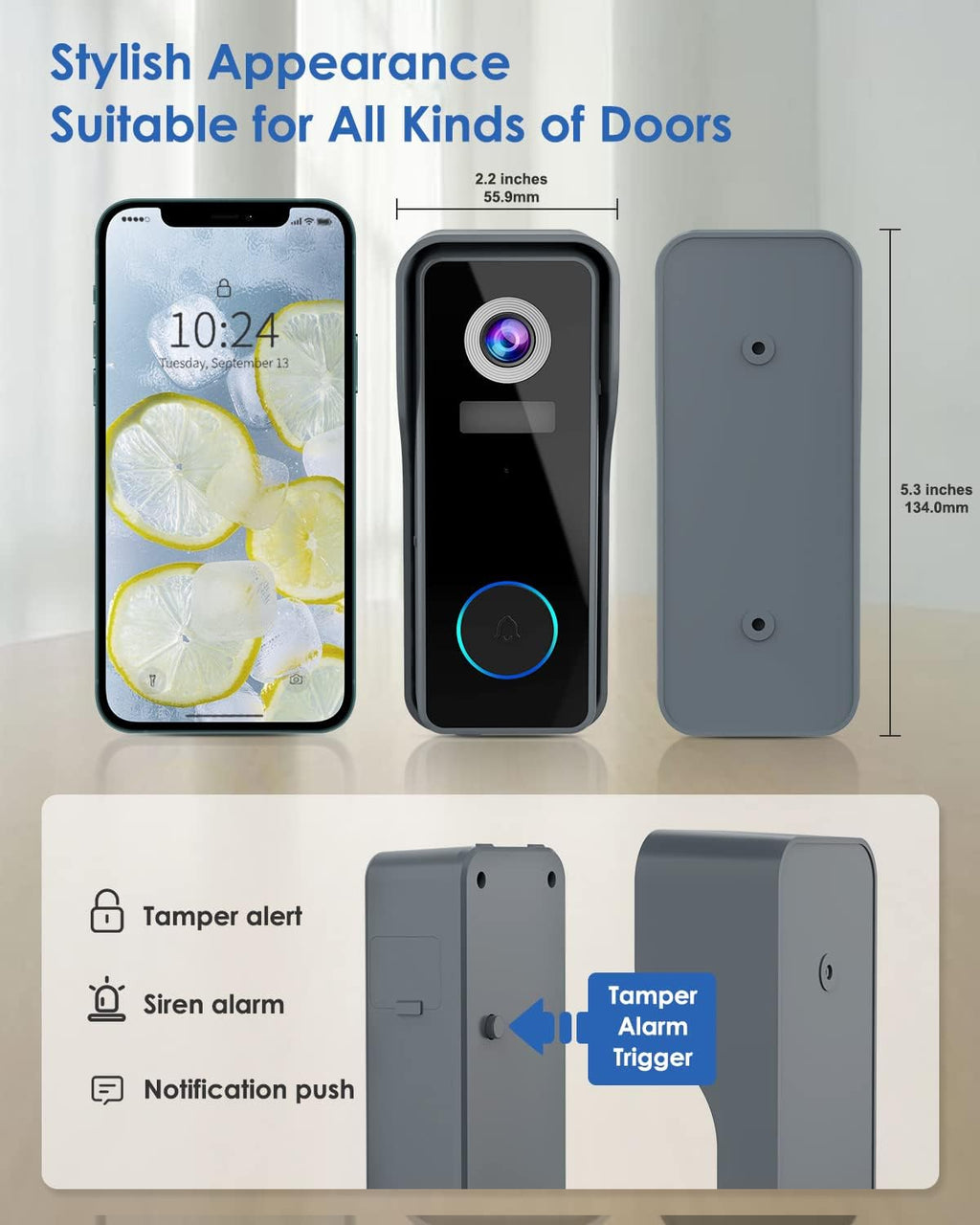 1080P HD Wireless Video Doorbell Camera with Chime I3343
