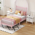 3Pcs Bedroom Set with 2 Nightstands, Solid Wood Platform Bed Q7214