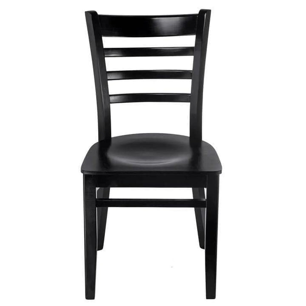 Ladderback Side Chair Mahogany Wood Seat Set of 2 J916