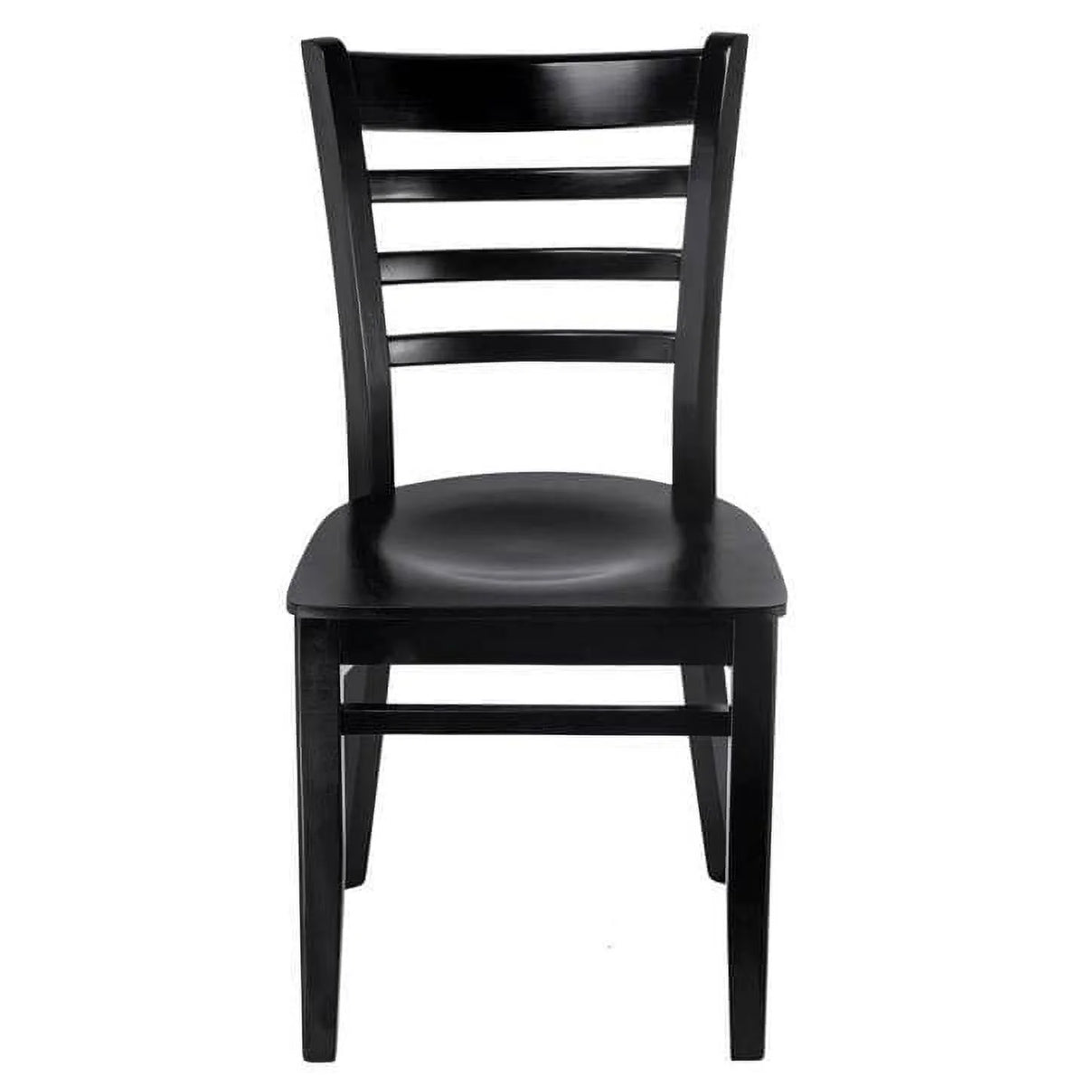 Ladderback Side Chair Mahogany Wood Seat Set of 2 J916