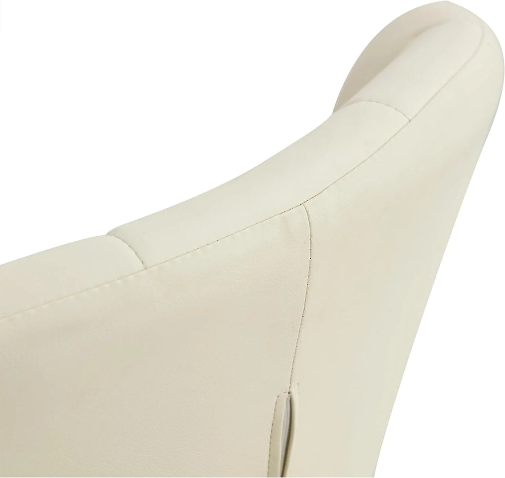 Milk White 360° Swivel PU Vanity Chair T96774