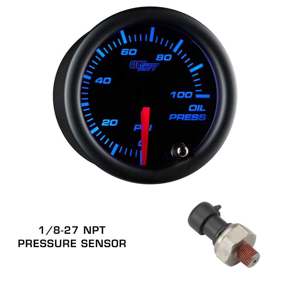 Tinted 7 Color 100 PSI Oil Pressure & Fuel Pressure Gauges Black Dual Pillar Pod E13931