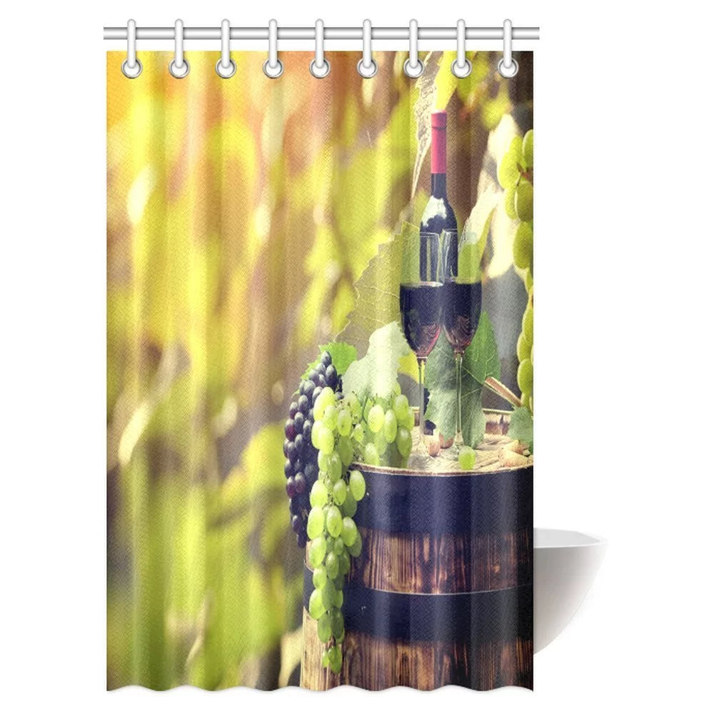 Fabric Bathroom Shower Curtain Set with Hooks, 48 X 72 Inches G70066