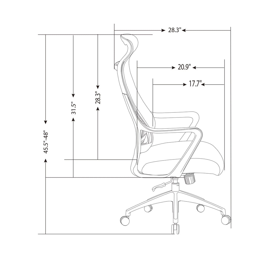 Gray Mesh High-Back Task Chair S8412
