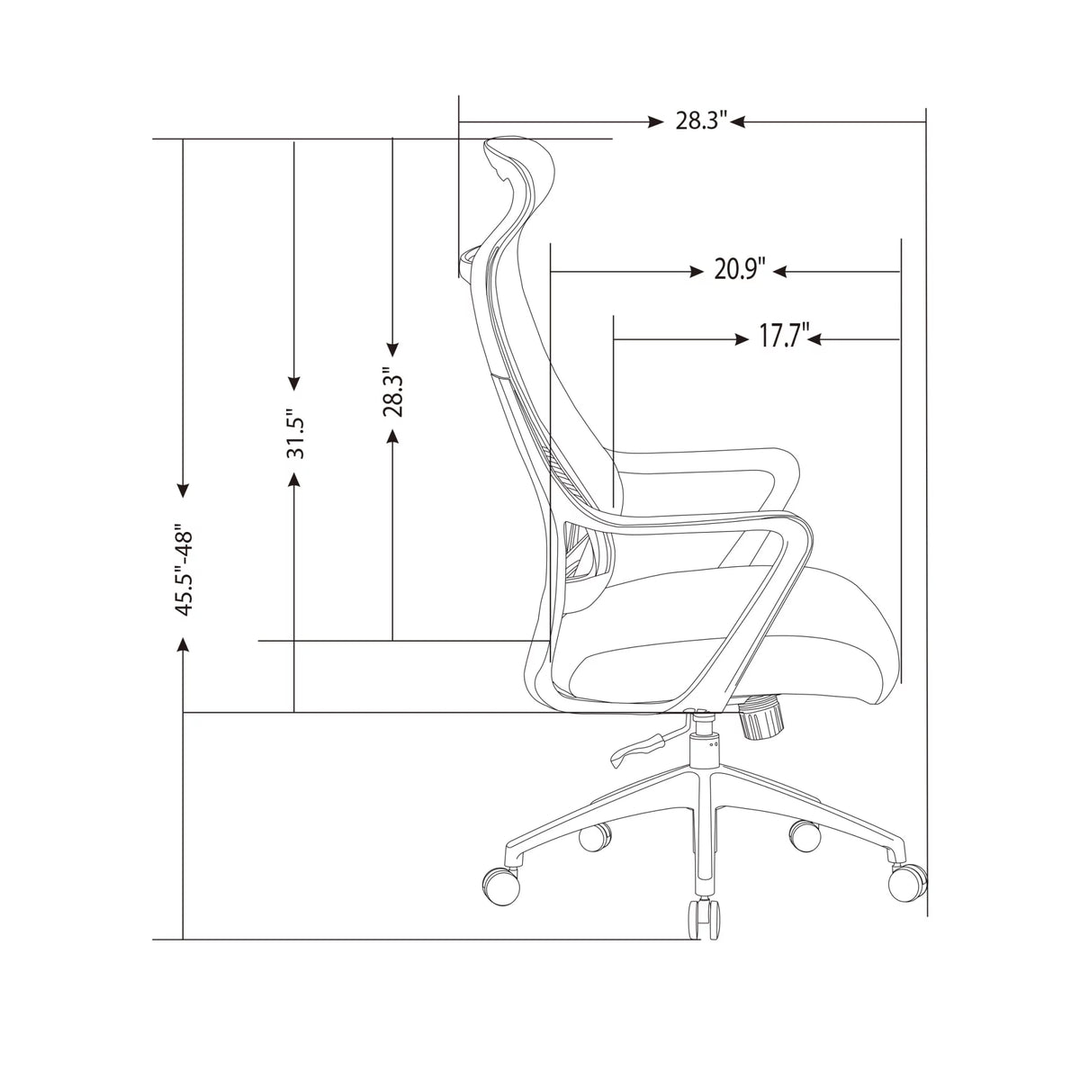 Gray Mesh High-Back Task Chair S8412