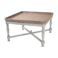 33" Square Modern Wood Coffee Table with Beveled Edges in Gray M10784