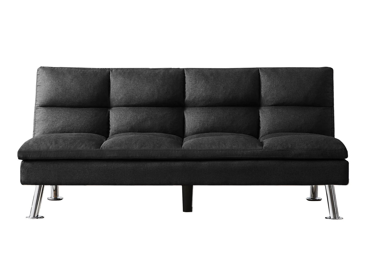 Black Fabric Futon Sofa Bed C1905